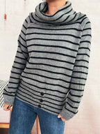 Striped Turtleneck Long Sleeve Sweater Stripe One Size 397682b7eb4043aaa5cc77493a5b73fe-Max-Origin