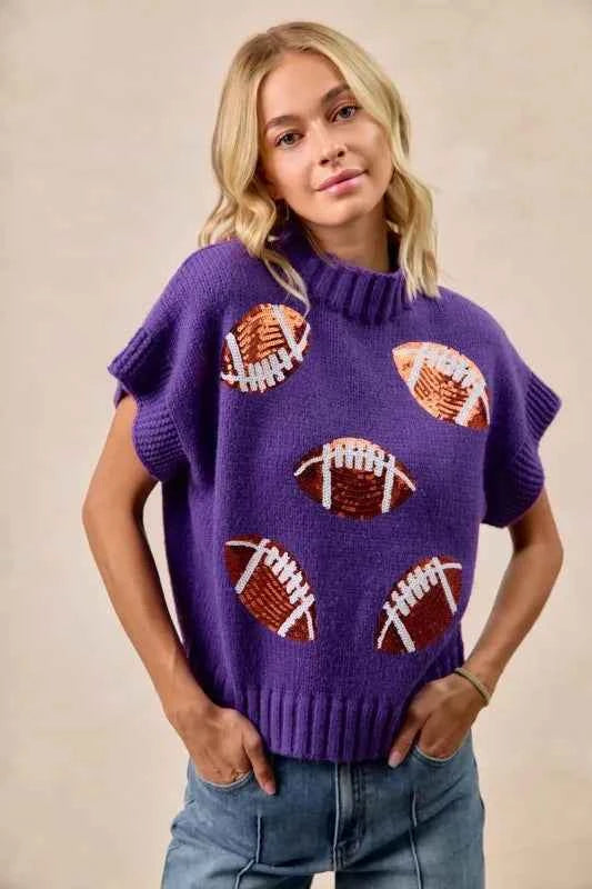 BiBi Gameday Sequin Football Patches Rib Banded Sweater 397dc324-05c7-4ec5-8bfd-01ed0d3274d7-Max-Origin