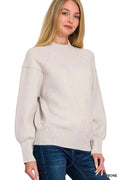 Zenana Viscose Mock Neck Exposed Seam Sweater BONE 397ec463e96342cb84b4bcdce3059dcf-Max-Origin