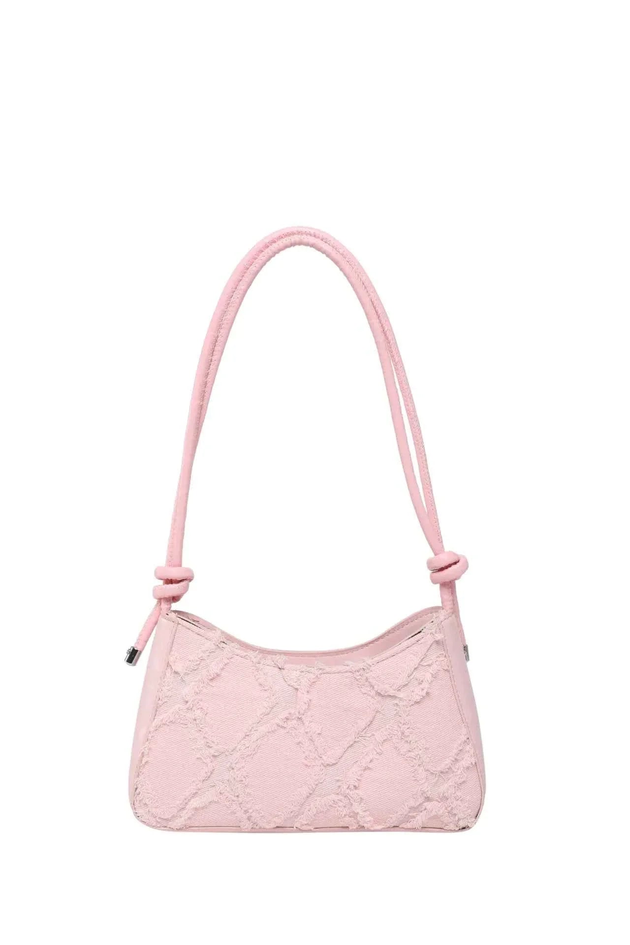 Raw Hem Shoulder Bag Pink onesize 39838d19932741a98430ae1289a030e8-Max-Origin