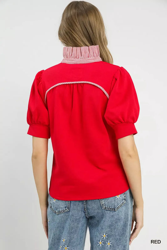 Striped Collar Popover Top 39b87370-6868-4586-a1d9-1bb56b6e8634-Max-Origin