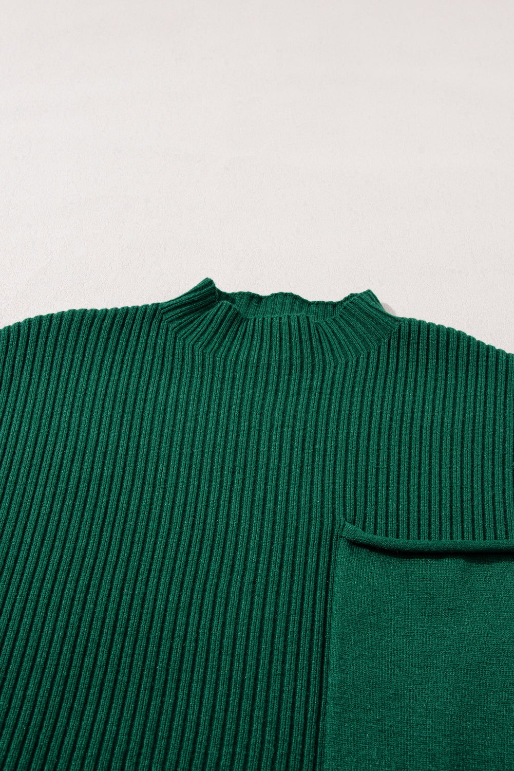 Green Patch Pocket Ribbed Knit Short Sleeve Sweater 39c9e2a134cf551d