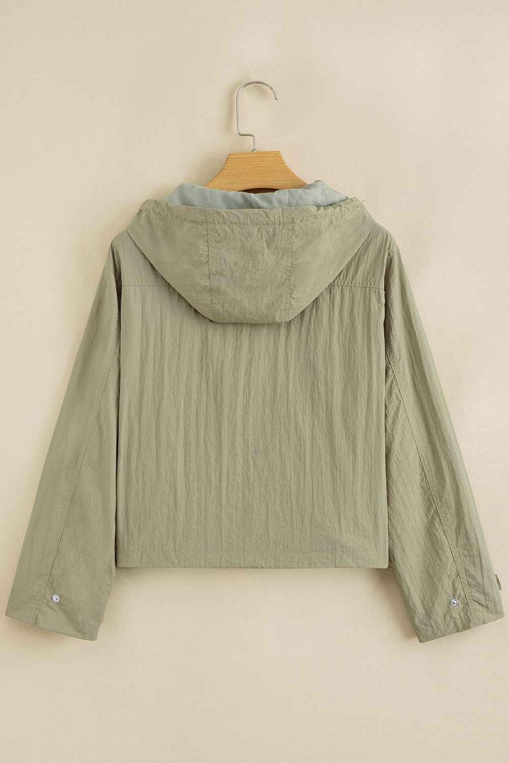 Laurel Green Zipped Pocket Cropped Hooded Utility Jacket 39caf0cb2b333eda