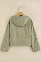 Laurel Green Zipped Pocket Cropped Hooded Utility Jacket 39caf0cb2b333eda