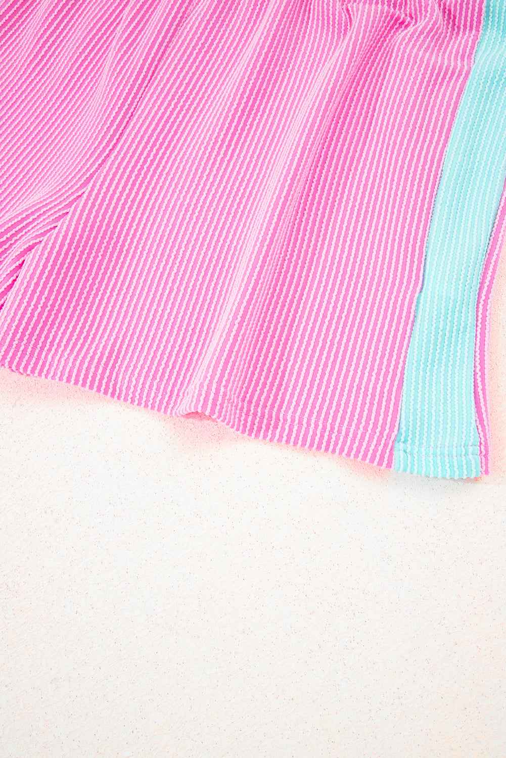 Bonbon Colorblock Corded Plus Size Two Piece Shorts Set 39db4dc178ff577b