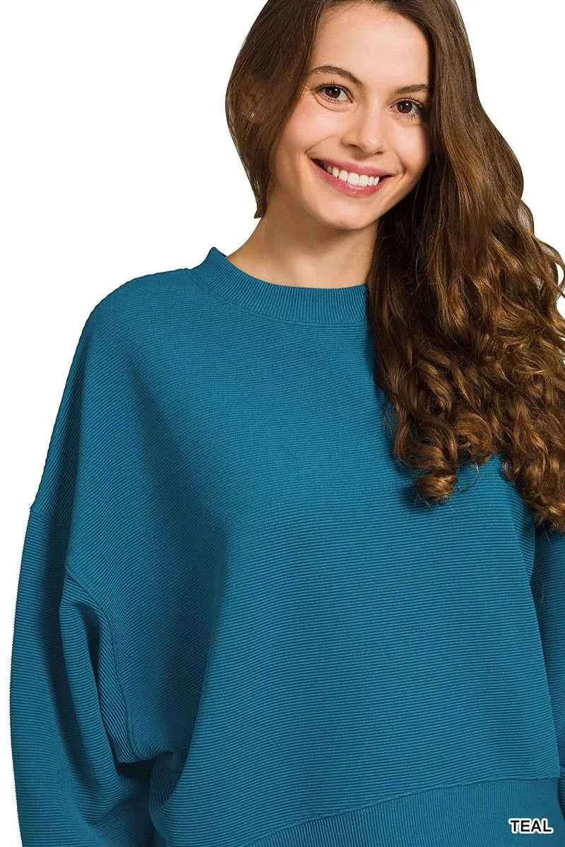 Zenana Ribbed Round Neck Pullover and Drawstring Pants Set 39e9c800d306425eb78b10206f72fab5-Max-Origin