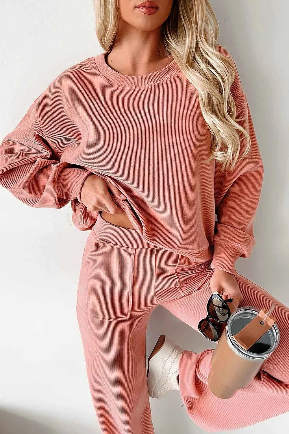 Ribbed Round Neck Top and Pants Set 39f2a9d5-4bba-4bb2-b38a-535d30da3039-Max-Origin