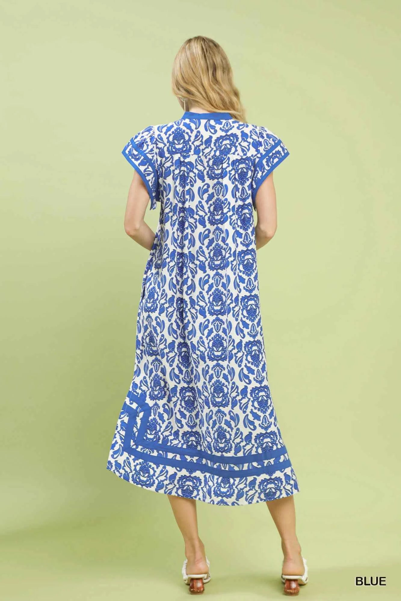 Umgee Abstract Two Tone Print Midi Dress 39ffb026-24b0-408c-842e-5d626e54f225-Max