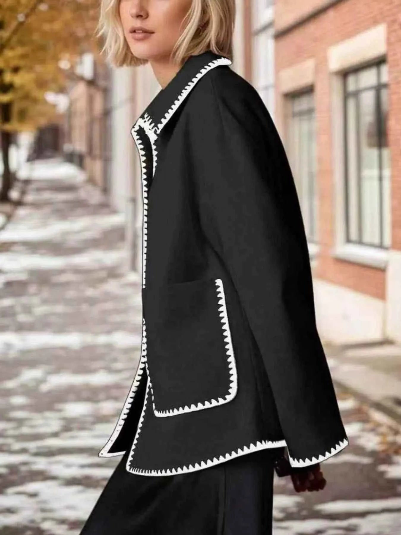 Contrast Trim Drop Shoulder Outerwear 3a10c549-f5a9-49bc-968b-fa4ae42eabeb-Max-Origin