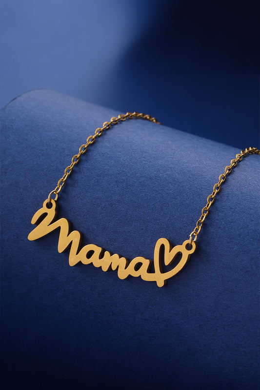 Gold Mama Letter Heart Pattern Necklace 3a1719fc1173cea7