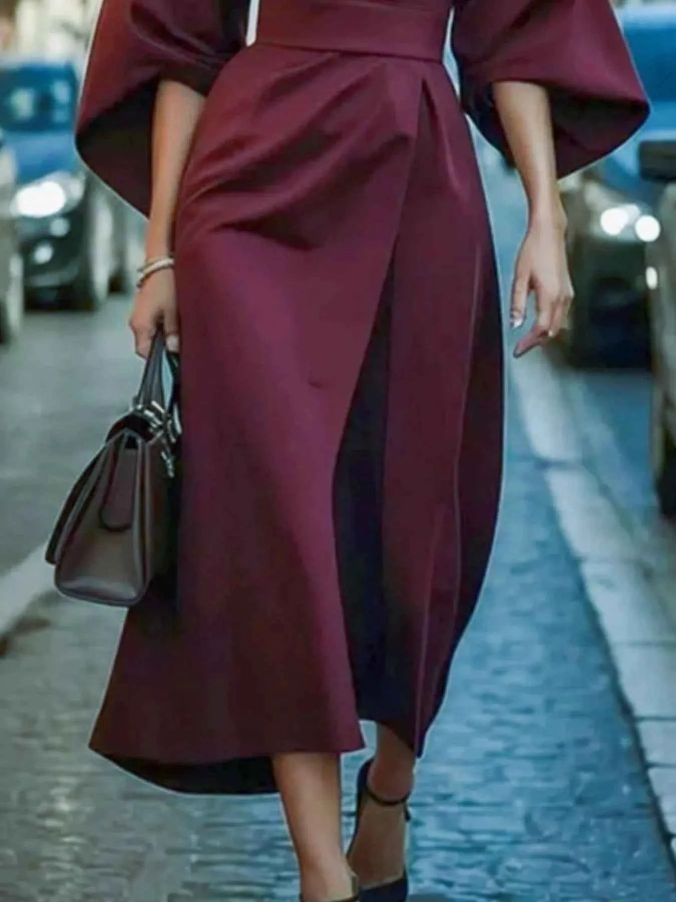 Round Neck 3/4 Sleeve Dress 3a1f67ca-fd65-4d53-8615-ee858db1aeca-Max-Origin
