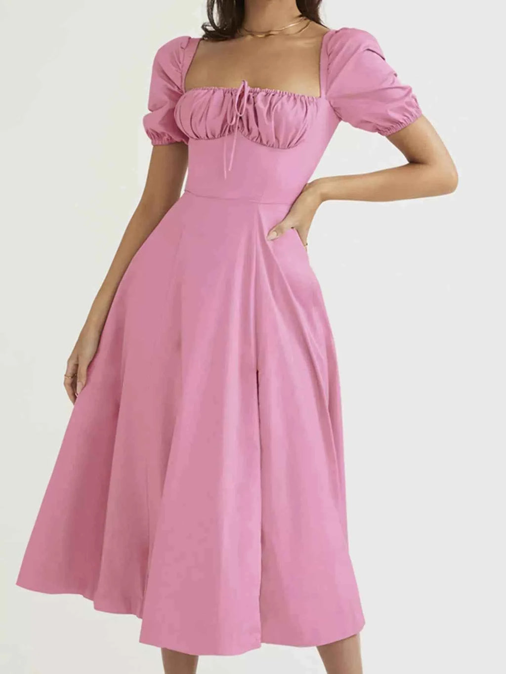 Full Size Slit Short Sleeve Midi Dress Plus Size 3a2fe731fe034999bfad204182828510-Max-Origin