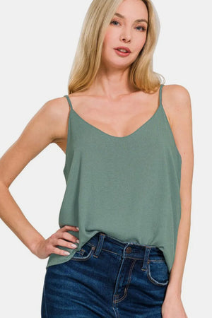 Women's Double-Layer Spaghetti Strap Cami Ash Jade 3a412e12-d05f-47f0-90c7-2734f9cc8305-Max