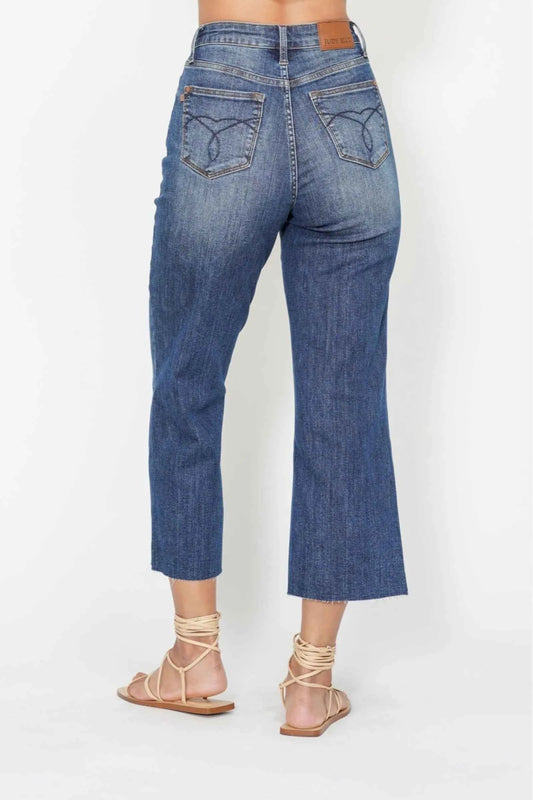 High Waist Back Pocket Embroidery Crop Wide Jeans 3a4440a7-b673-4a4e-ac95-f25bf87eee5b-Max-Origin