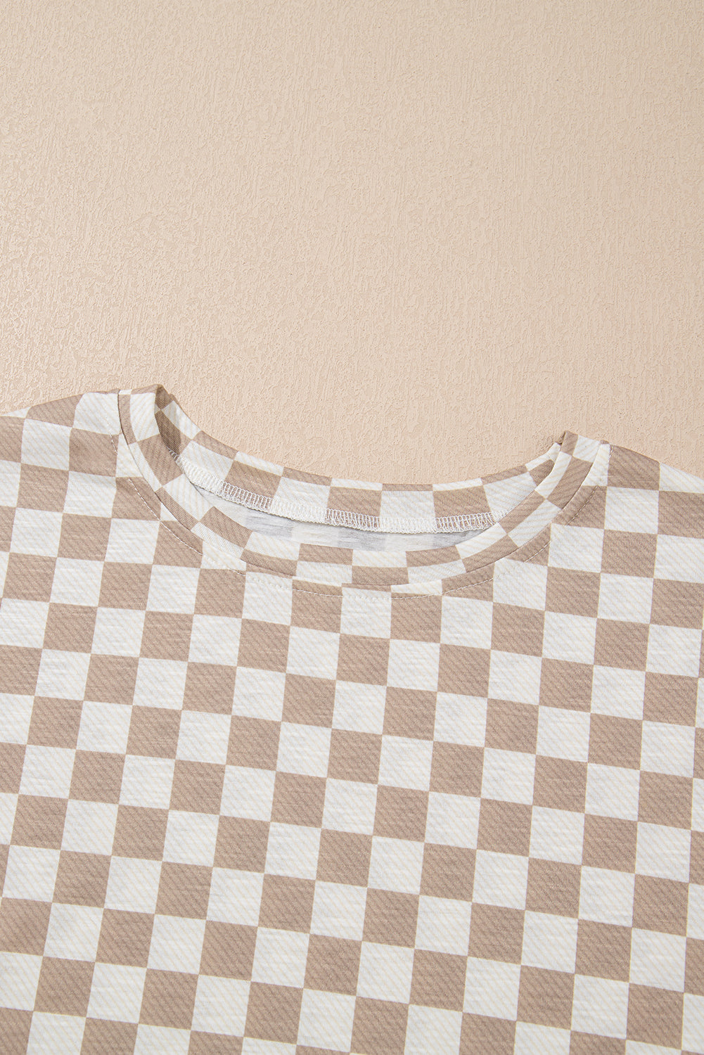 Brown Checkerboard T Shirt and High Waist Skort Set 3a56c41e5a3f0c5b