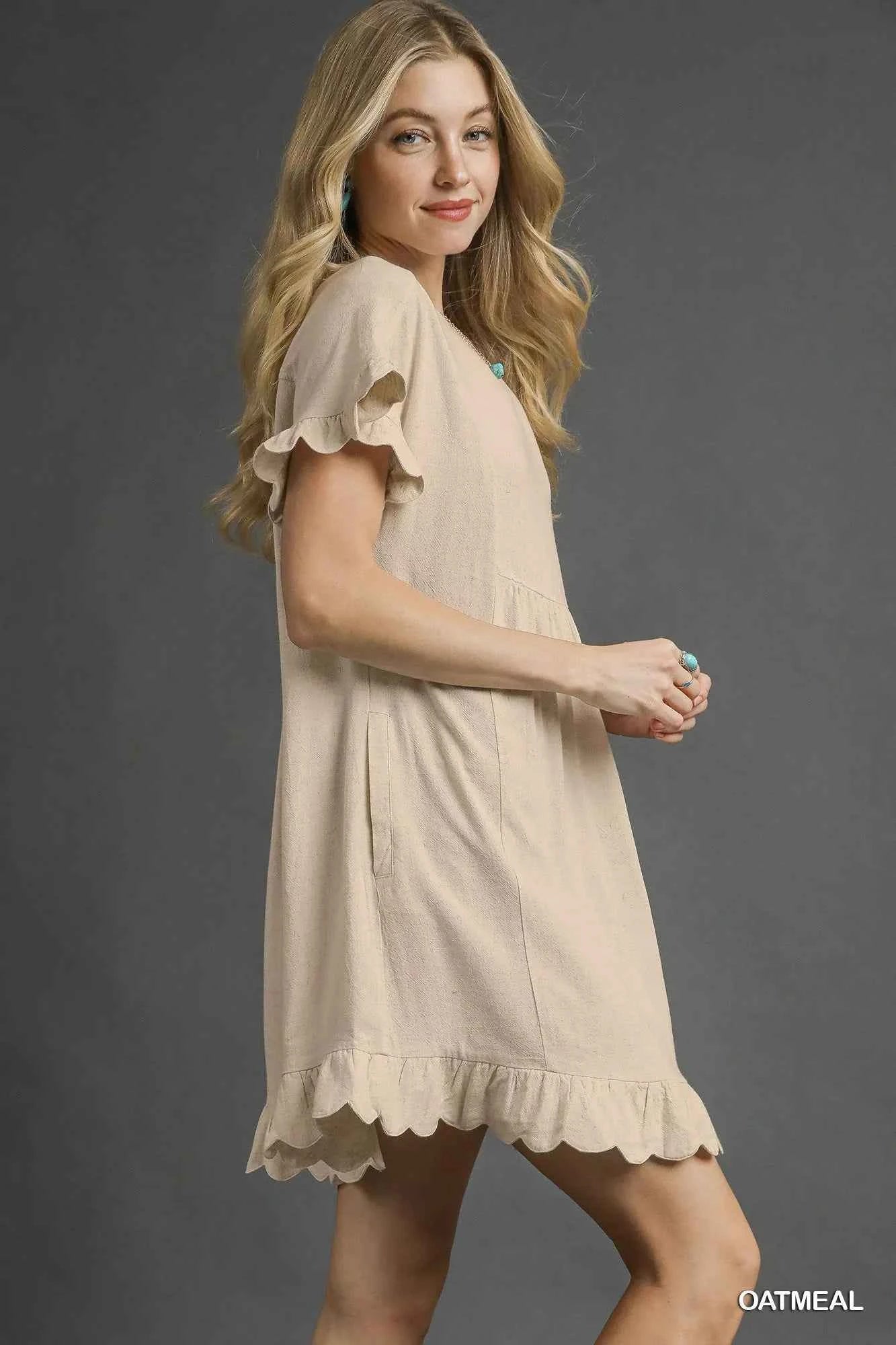 Umgee Linen Ruffle Hem Babydoll Dress 3a75bf27-a706-46c2-90f1-1eee73da87e8-Max-Origin
