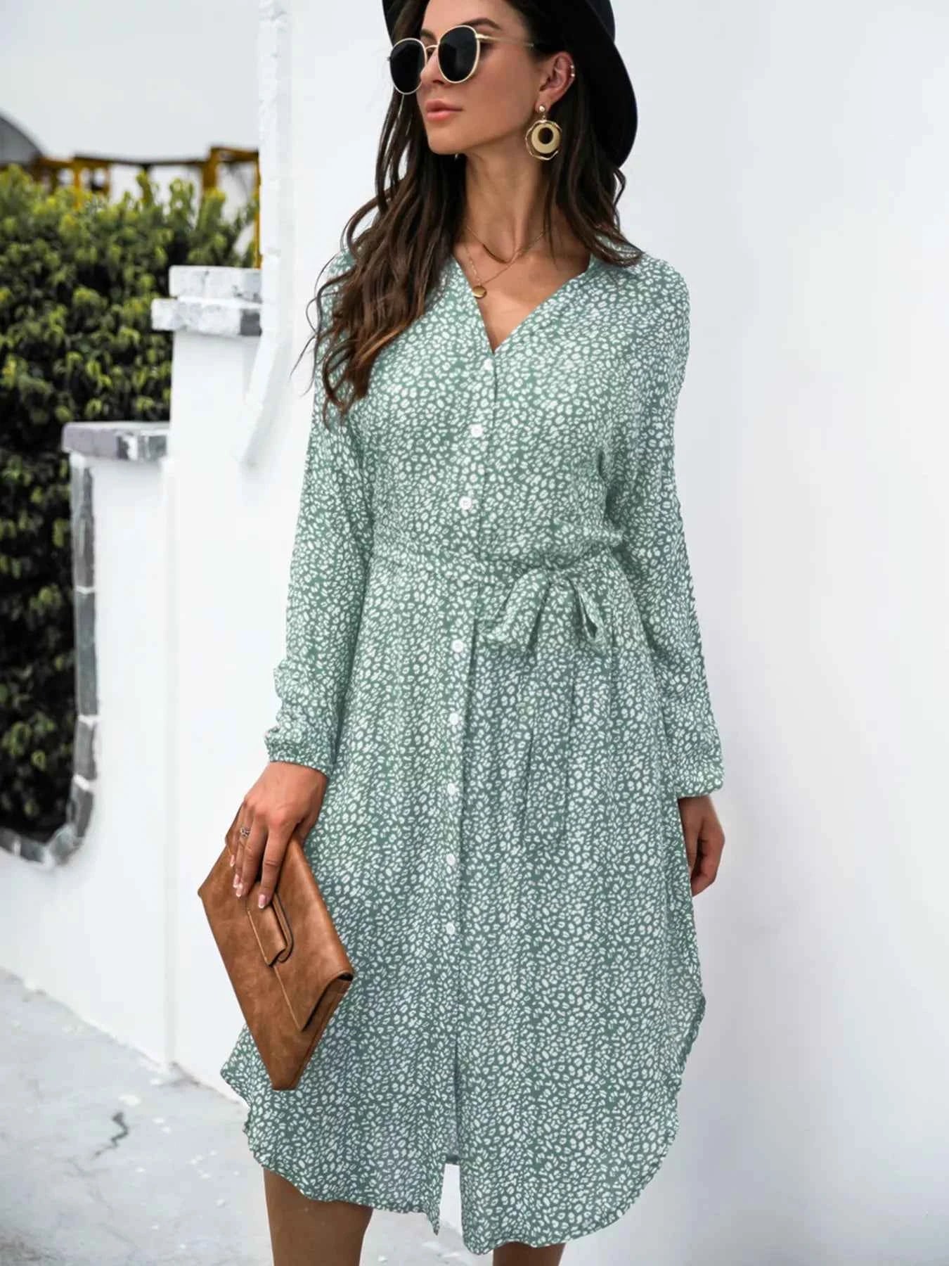Button Down Printed Long Sleeve Shirt Dress 3a8d6012-0831-4fd4-b393-7a6a142aefd7-Max-Origin