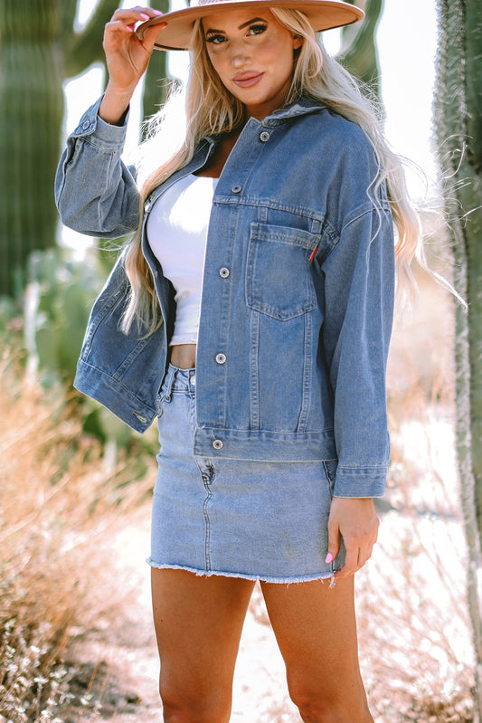 Wild Wind Washed Oversize Pocketed Denim Jacket 3a96942d17a53de8