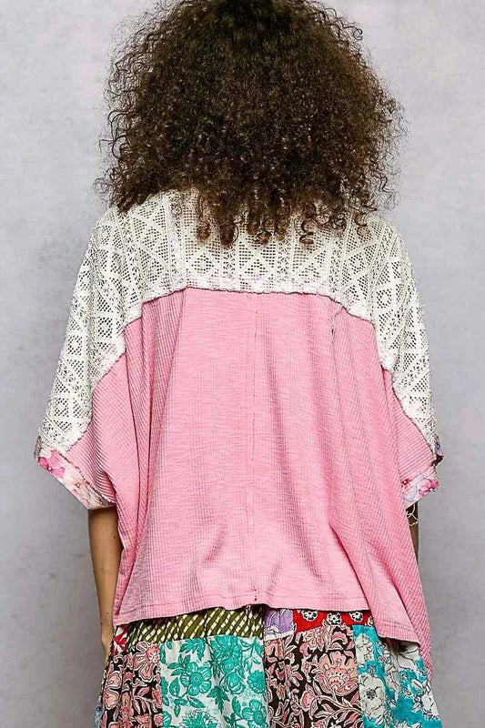 Floral Patchwork Lace Accent Blouse 3a983f80-b723-4422-b20b-28c7572b7ce1-Max-Origin