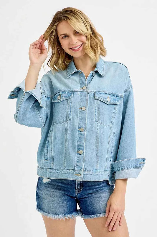 Washed Dropped Shoulder Denim Jacket 3aa591c243f4458ab9965e98c2c5011b-Max-Origin