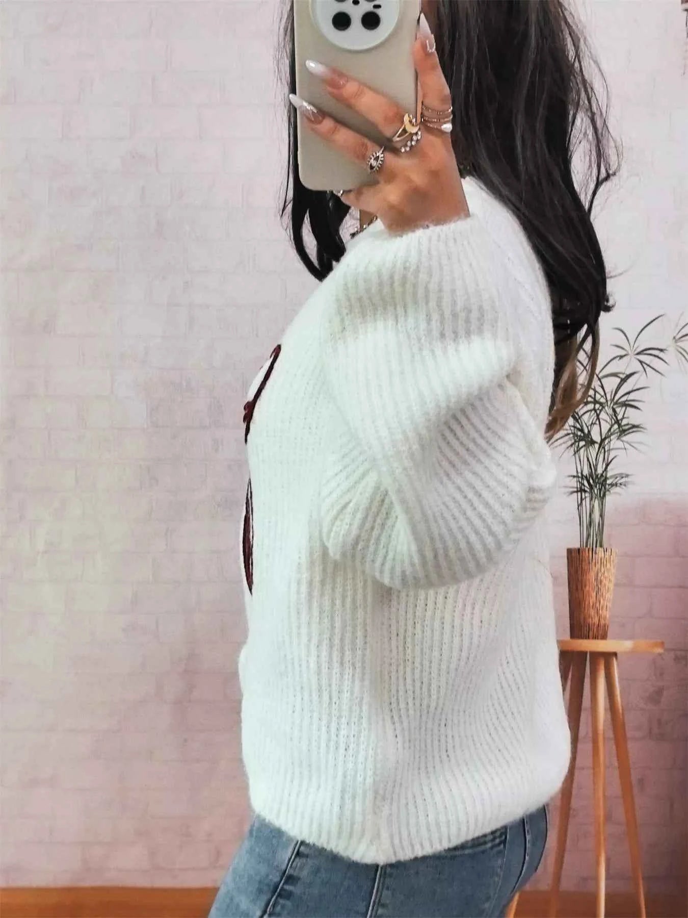 Bow Round Neck Long Sleeve Sweater 3aa9cb3bc1604454946170d0308c8499-Max-Origin