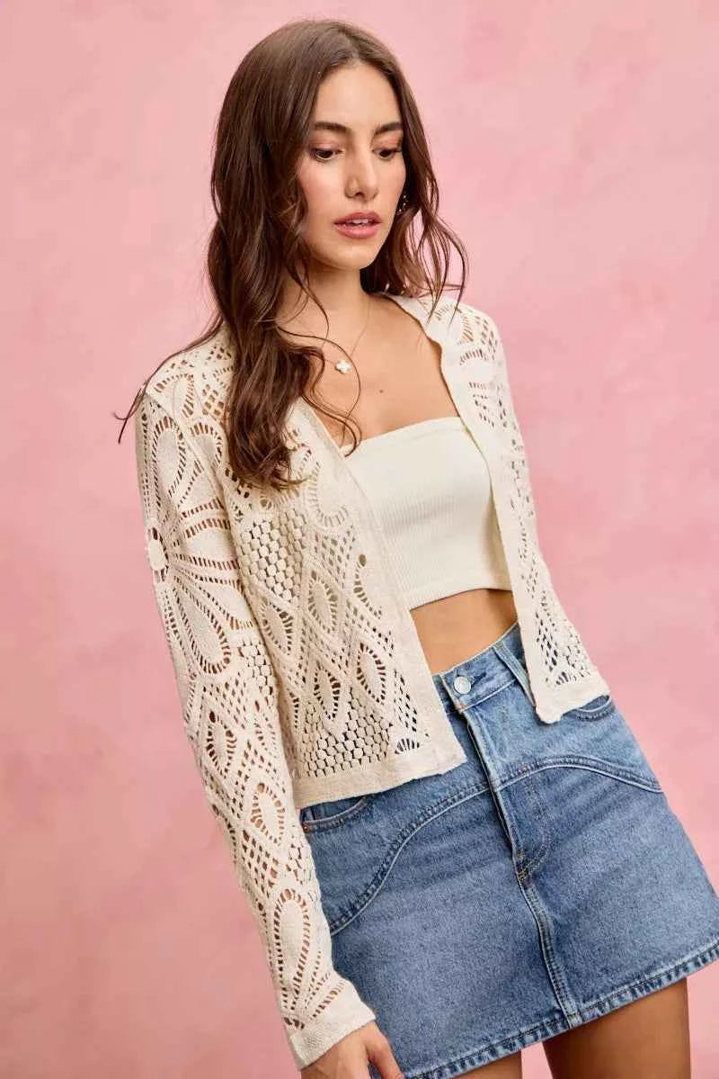 SO ME Crochet Knit Long Sleeves Cardigan Sweater 3ab4b2165b28496e9a01c792bef4f41d-Max-Origin