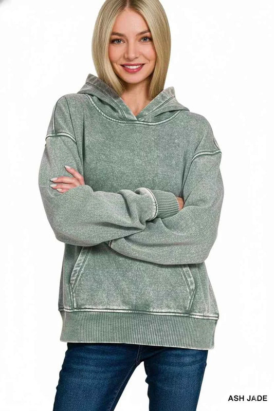 Fleece Acid Wash Kangaroo Pocket Hoodie 3abab1b7-a08c-49b5-8cb0-16fd14f6baab-Max-Origin