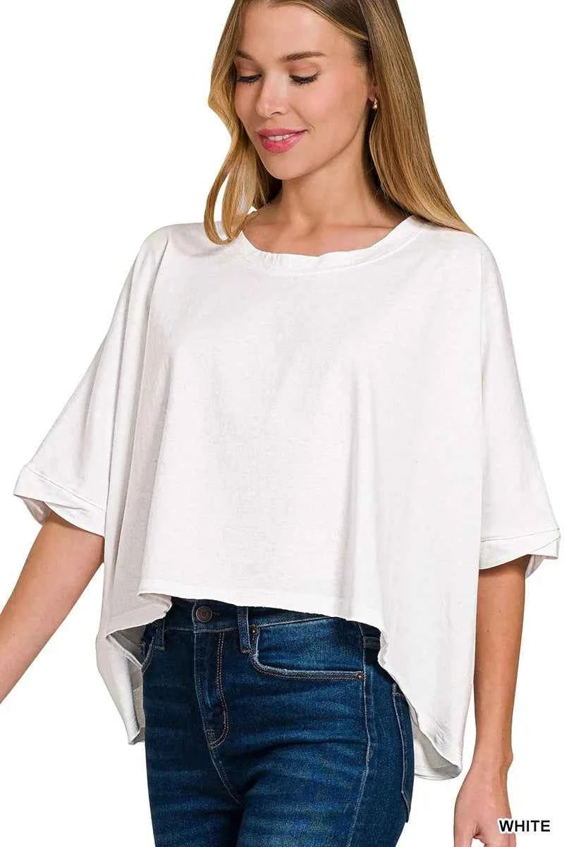 Zenana Premium Cotton Oversized Round Neck Box T-Shirt WHITE ONE SIZE 3abe2899f8a4415cbd21523214a05495-Max-Origin