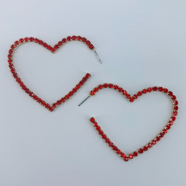 Hoop Rhinestones Heart Shape Earrings 3ad0bd9b-5d4e-4445-a6e7-0c825ef184b6