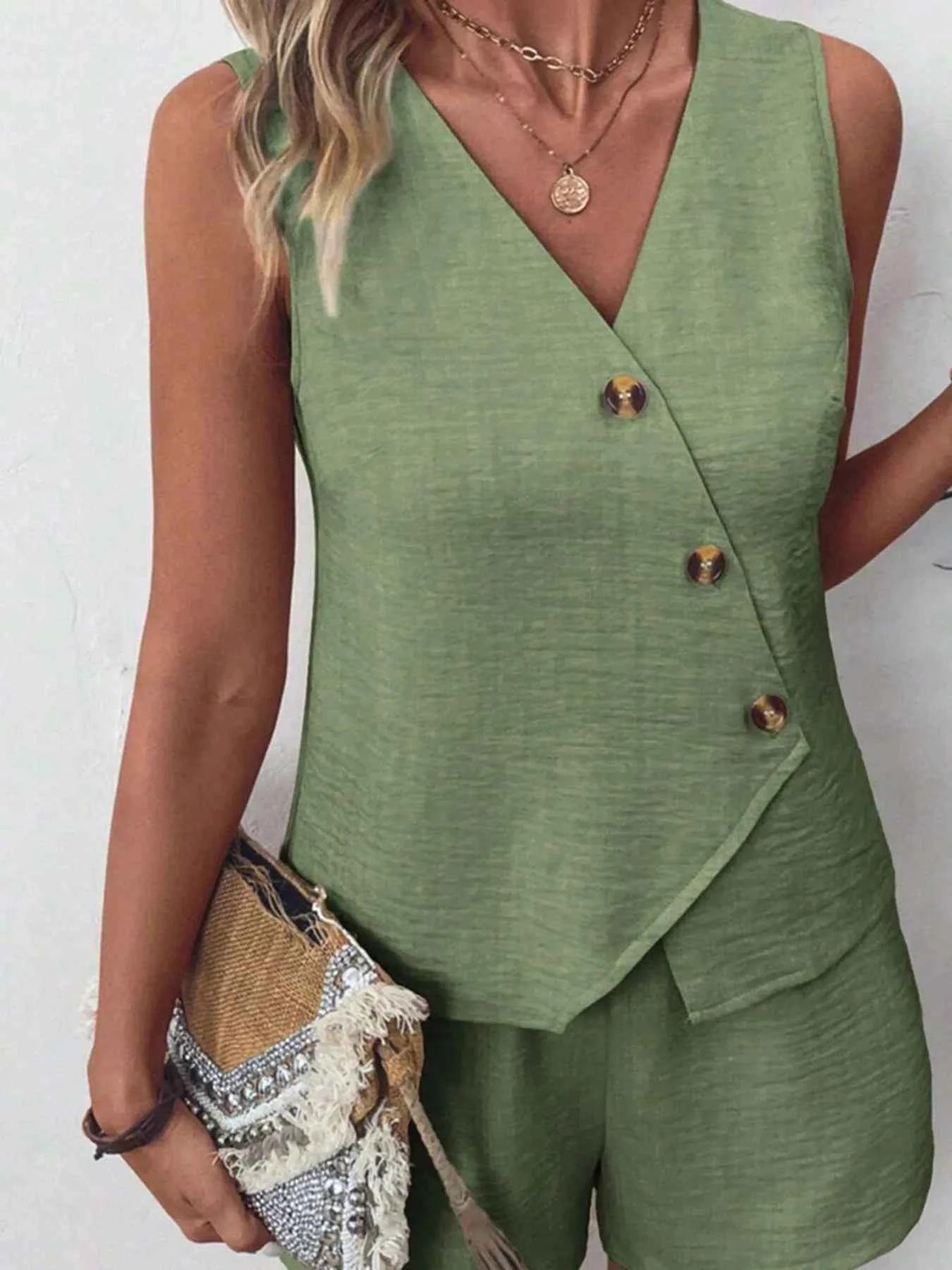 Button Up Vest and Shorts Set 3ad2413a6e974fc6ac2f56416b47472c-Max-Origin