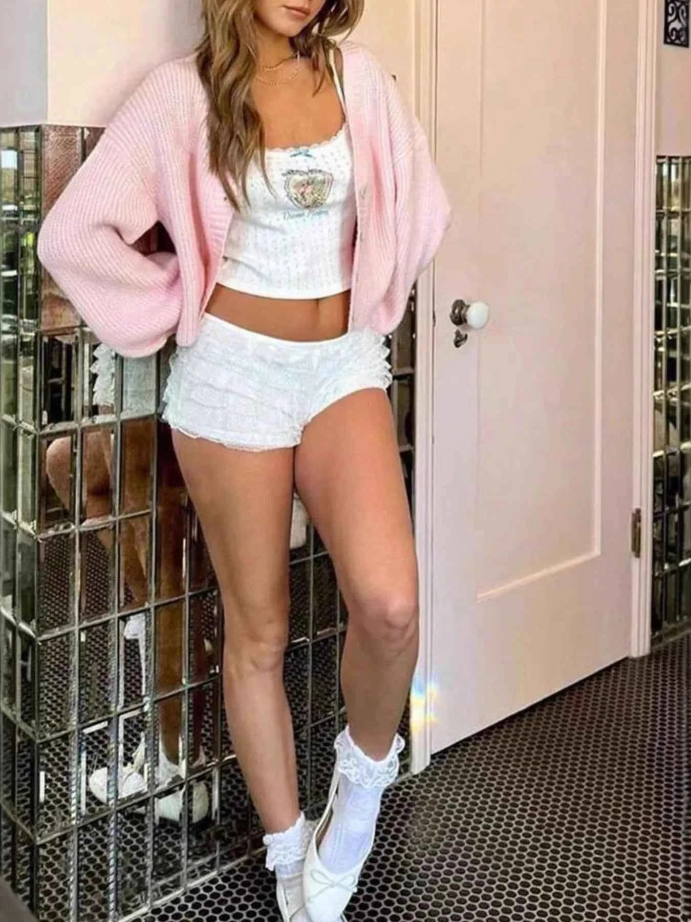 Ribbed Knit Open Front Cardigan with Cozy Oversized Fit