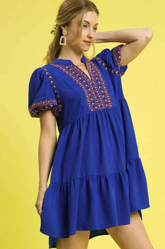 Floral Trim Puff Sleeve Mini Dress 3aeb8b71-361e-42df-9ec7-bc04d3b5b2a0-Max-Origin