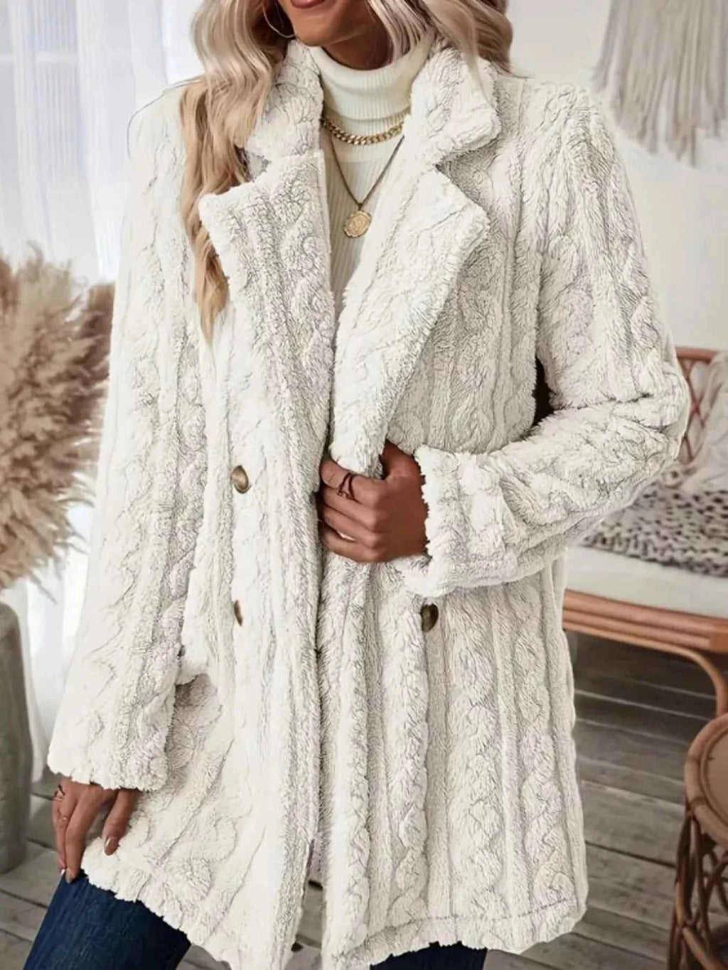 Cozy Faux Shearling Double-Breasted Outerwear 3af40a42e8974fdba1be9d5bc6e591cf-Max-Origin