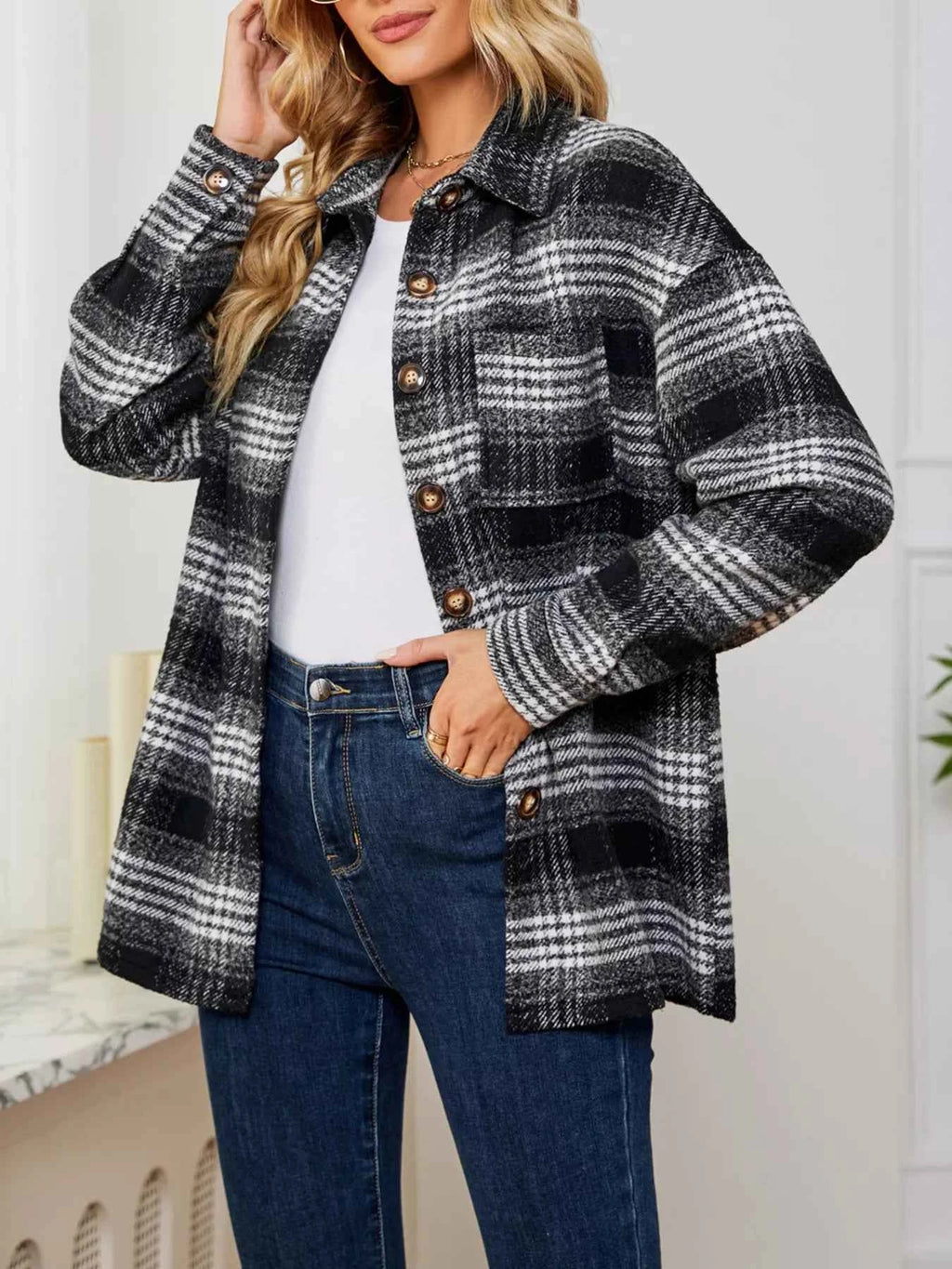 Plaid Button Up Long Sleeve Shacket 3afbf1939fd8488a8563a24ce27108a8-Max-Origin