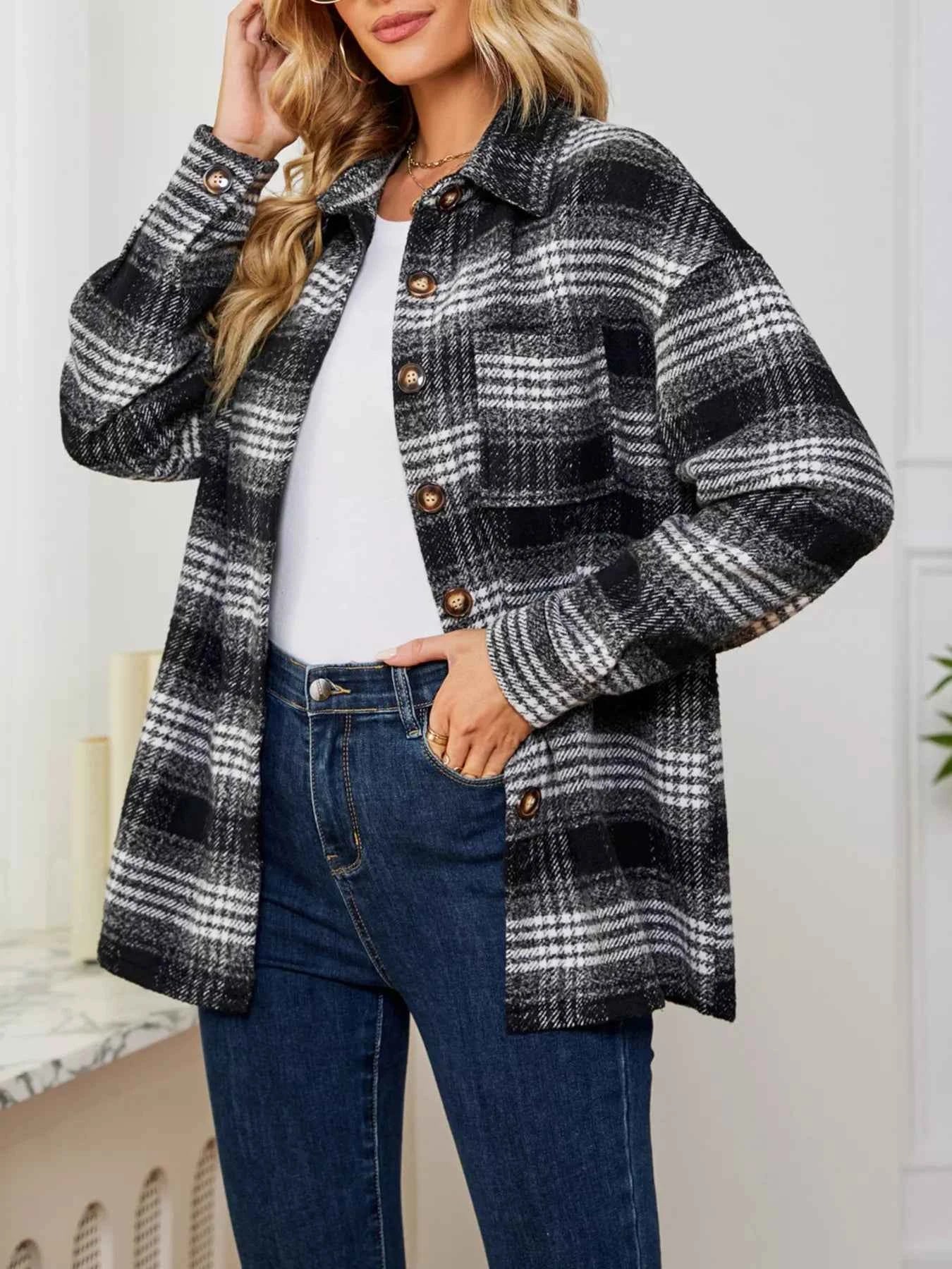 Plaid Button Up Long Sleeve Shacket 3afbf1939fd8488a8563a24ce27108a8-Max-Origin