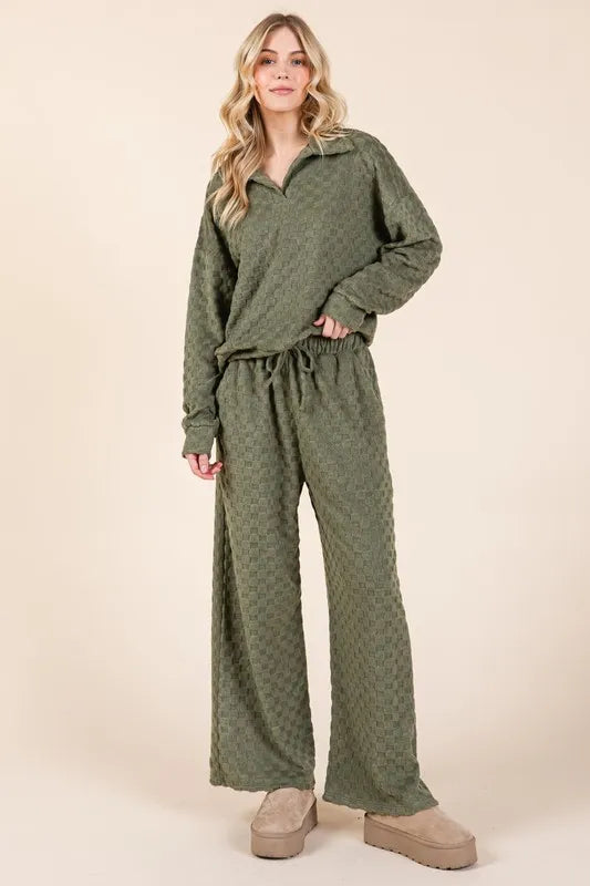 BOMBOM Tied Checkered Wide Leg Pants 3afde05e-b13c-44a7-b774-41113fc0837f-Max