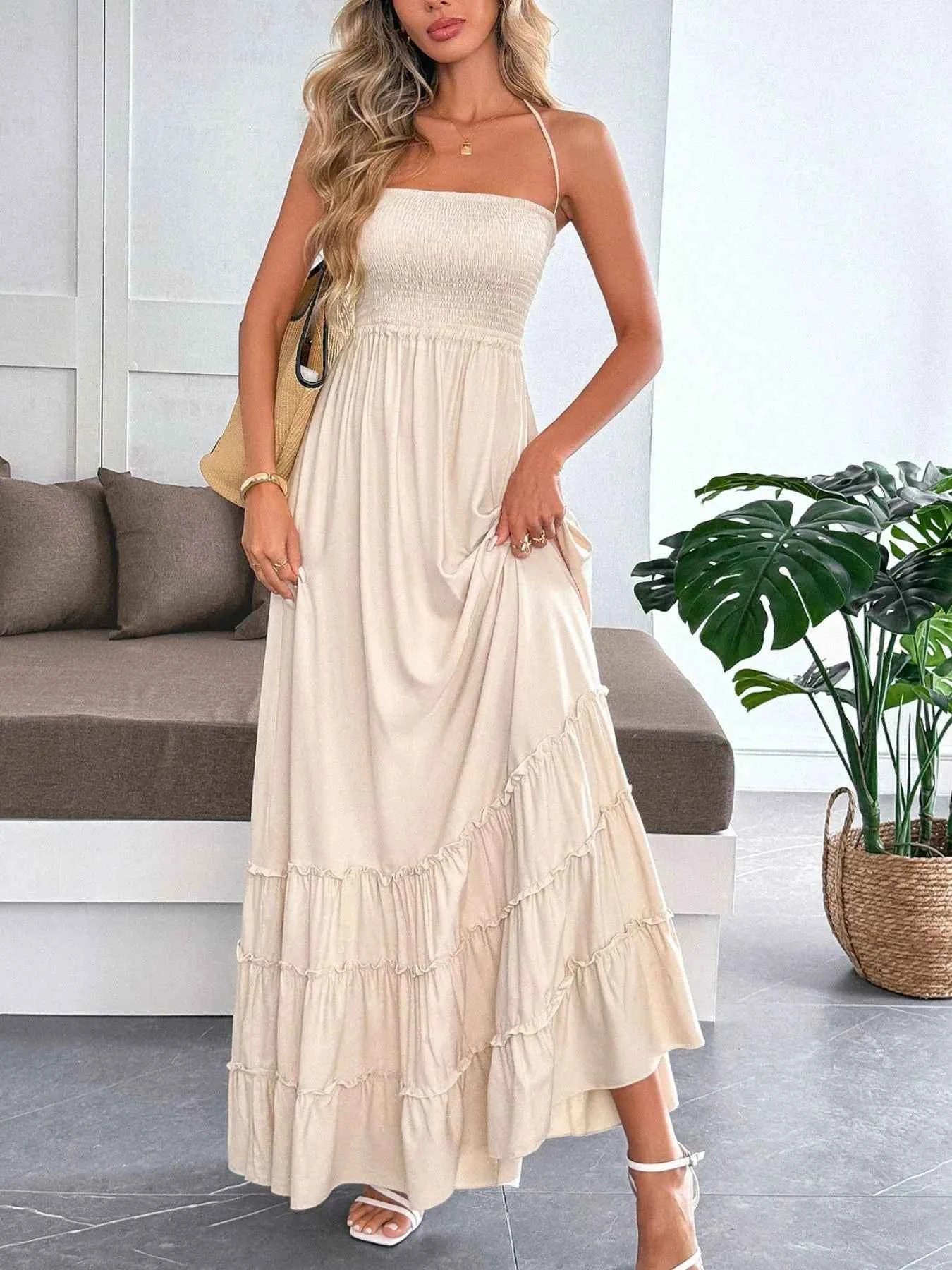 Halter Neck Tiered Maxi Dress 3b05aa6e-ff25-4c0f-ad63-1f6d7001c60f-Max-Origin