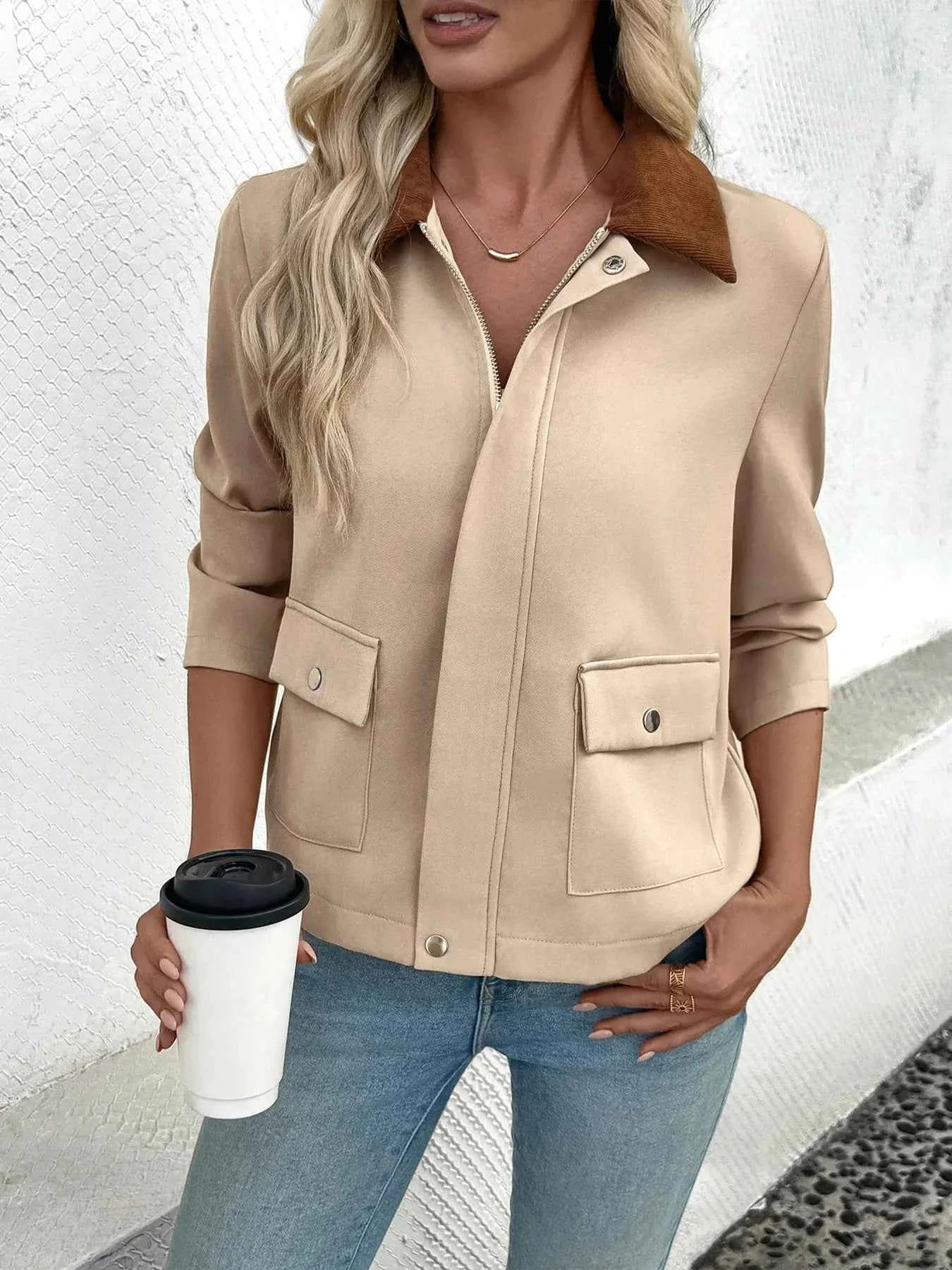 Zip Up Long Sleeve Jacket 3b086b58d74542dfbdc007dd6d557cdd-Max-Origin