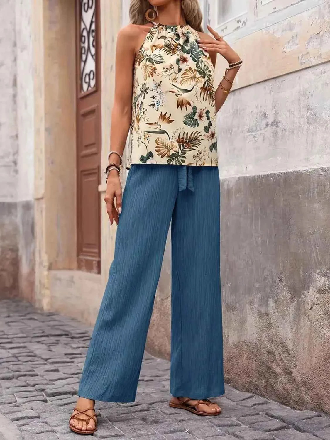 Printed Tank Top and Wide Leg Pants Set 3b09cd91-1072-455e-a737-5fa0d67b486c-Max-Origin