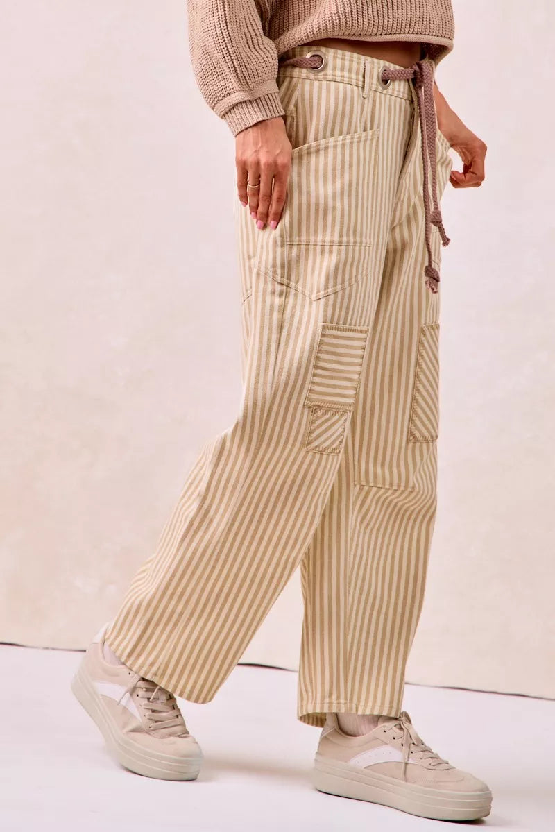 BiBi Drawstring Striped Twill Barrel Pants 3b0edc45a6f14484856a9e5583ea4aa1-Max-Origin