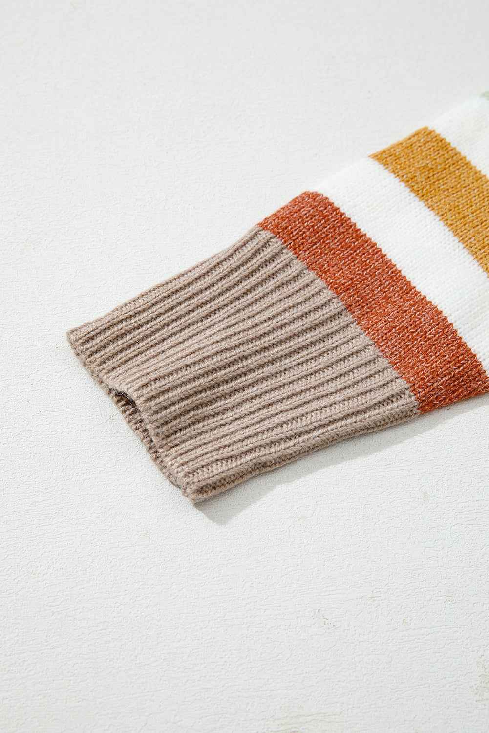 Multicolour Striped Colorblock Drop Shoulder Plus Size Sweater 3b1e06a0561f03cd