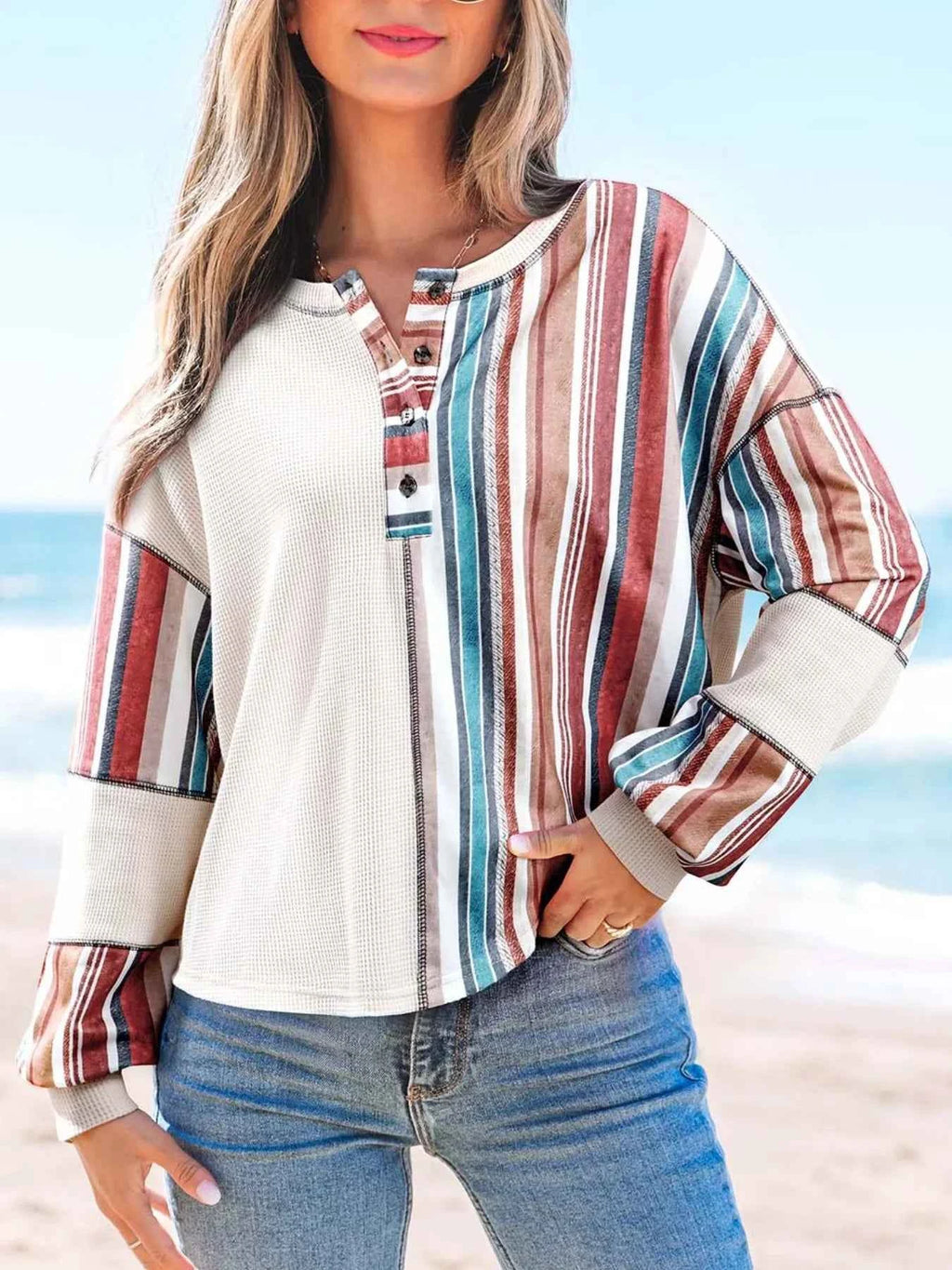Color Block Striped Long Sleeve Top 3b31acf8-25db-449c-ac10-0c746b2aabb7-Max-Origin