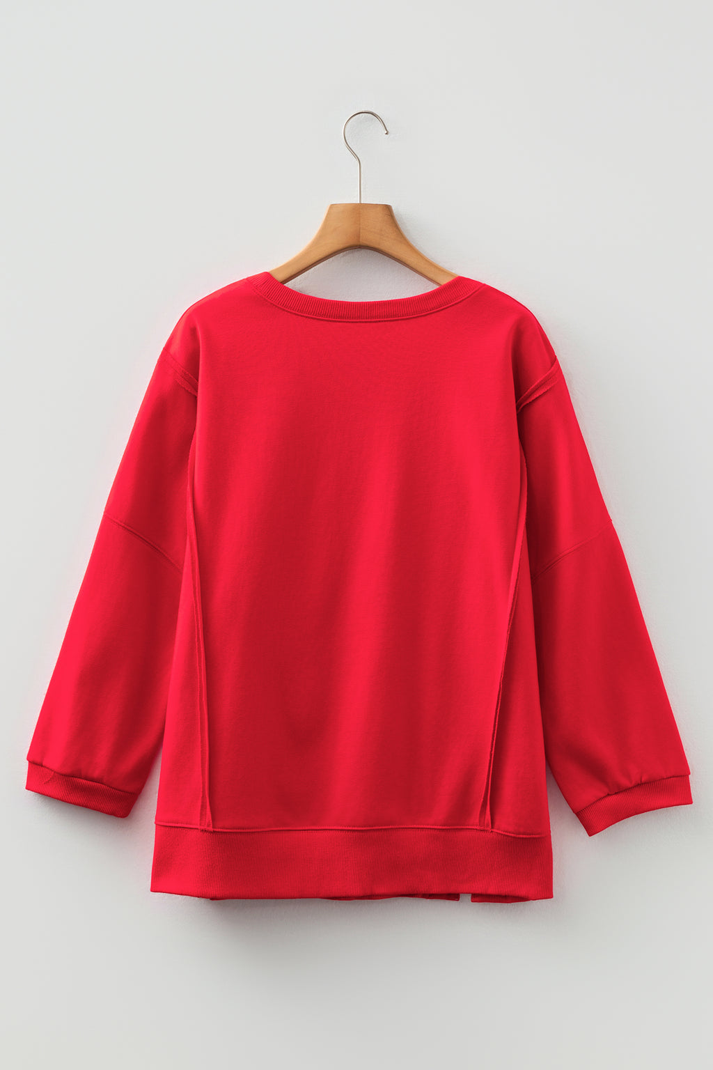 Pink Floral Bow Patched Exposed Seam Patchwork Slit Baggy Sweatshirt 3b3806e120f15720