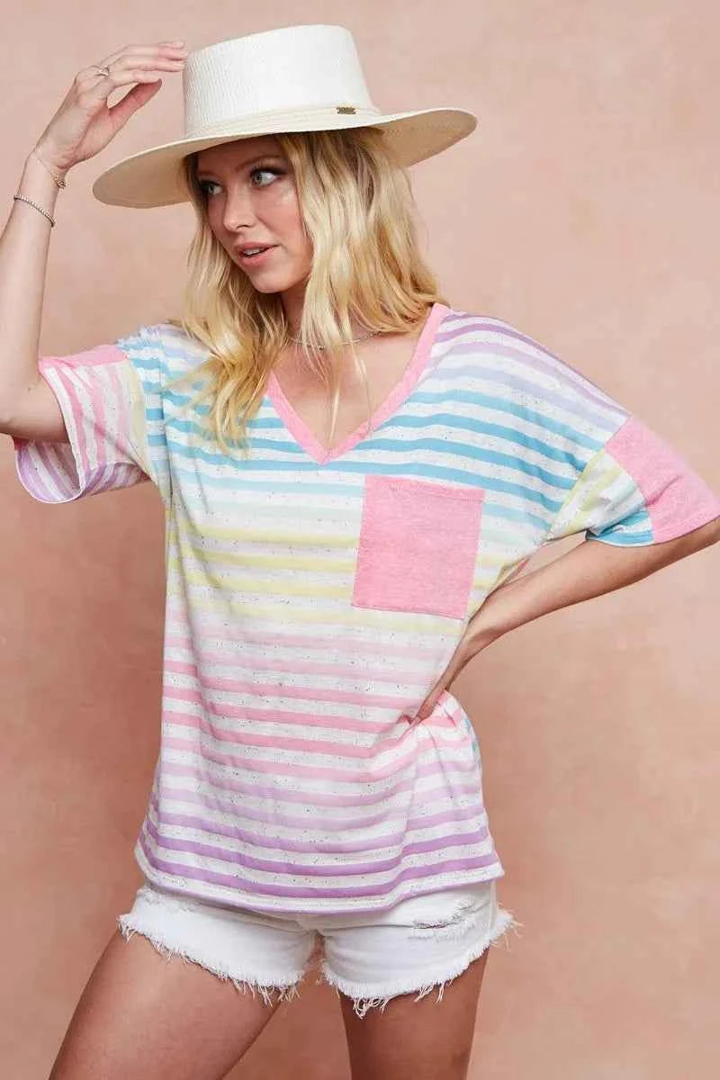 BiBi Rainbow Stripe Printed Triblend Knit Top 3b3ddcf52e904ef8adadf9f28da1f73e-Max-Origin