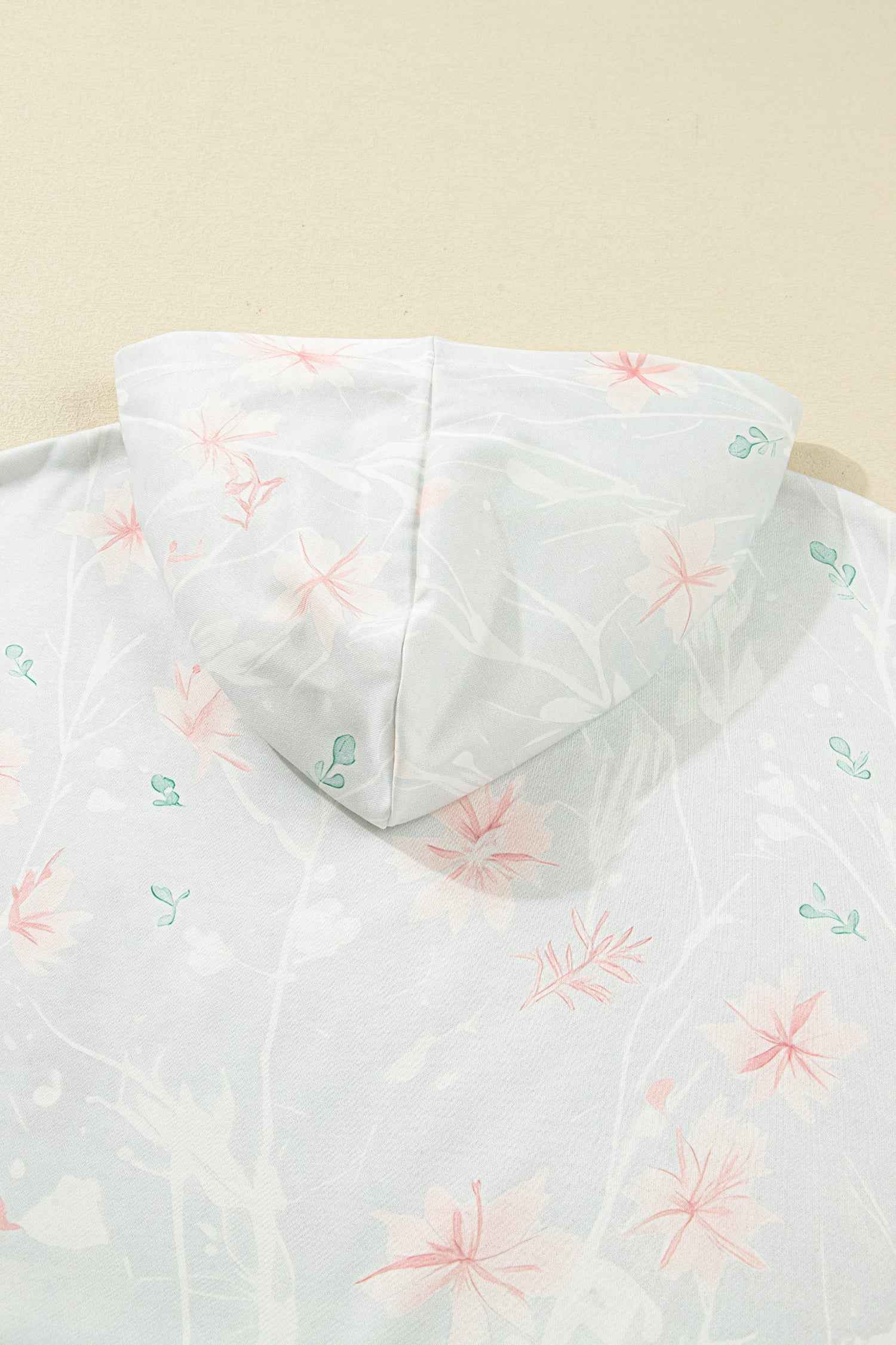 Gray Floral Print Plus Size Loose Hoodie 3b45041fc1a527ff