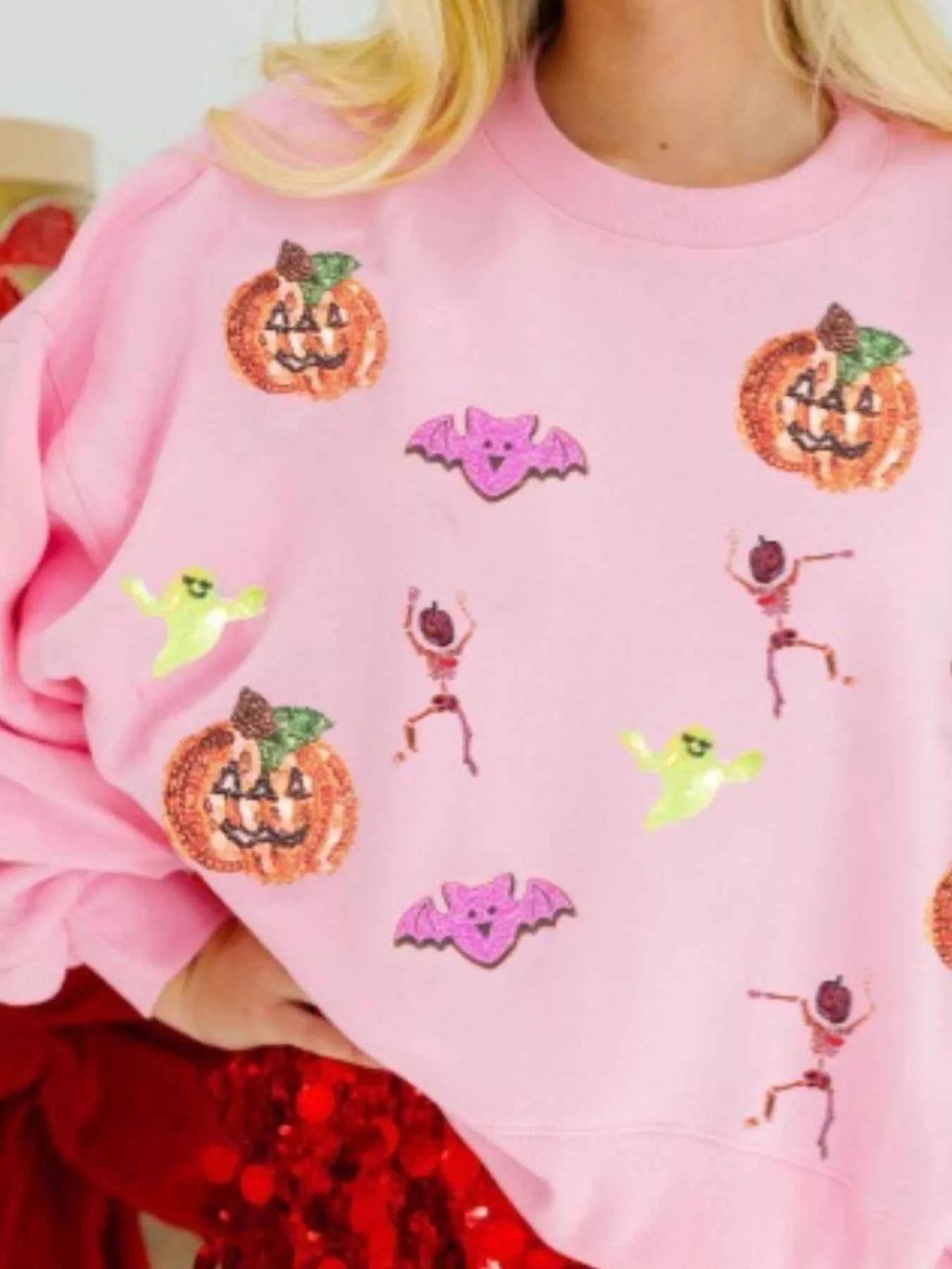 Halloween Sequin Round Neck Long Sleeve Sweatshirt 3b479d45-3d02-46c6-b7e9-9df63c555c26-Max-Origin