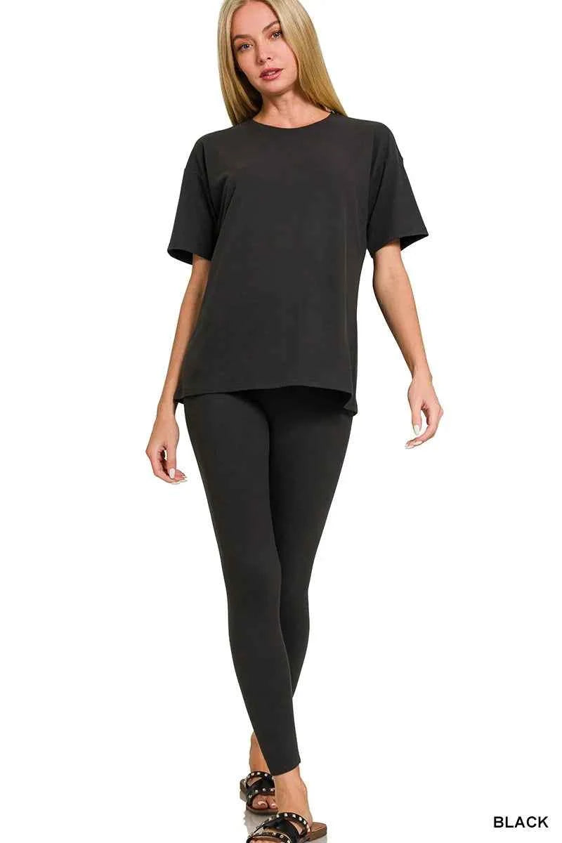 Zenana Full Size Brushed Dty Microfiber Short Sleeve Top and Pants Loungewear Set Plus Size BLACK 3b4a10cd3d124974b965777ff043be5c-Max-Origin