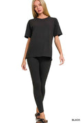 Zenana Full Size Brushed Dty Microfiber Short Sleeve Top and Pants Loungewear Set Plus Size BLACK 3b4a10cd3d124974b965777ff043be5c-Max-Origin