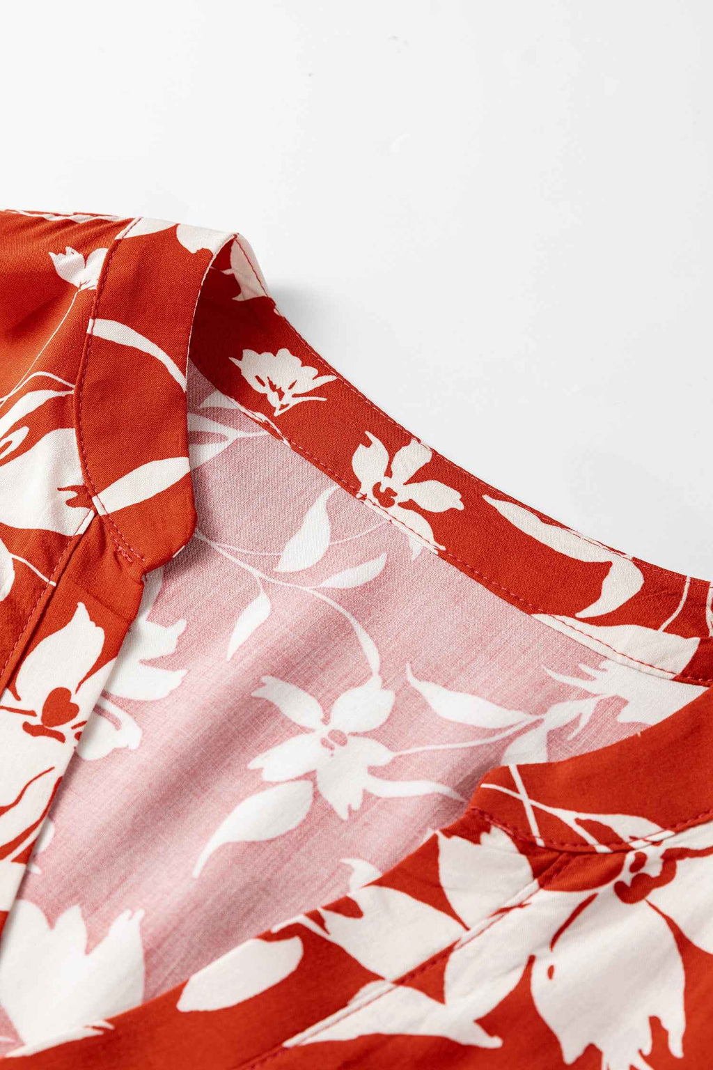 Sky Blue Boho Floral Print Lettuce Trim 3/4 Sleeve Mini Dress 3b66b41854936fb6