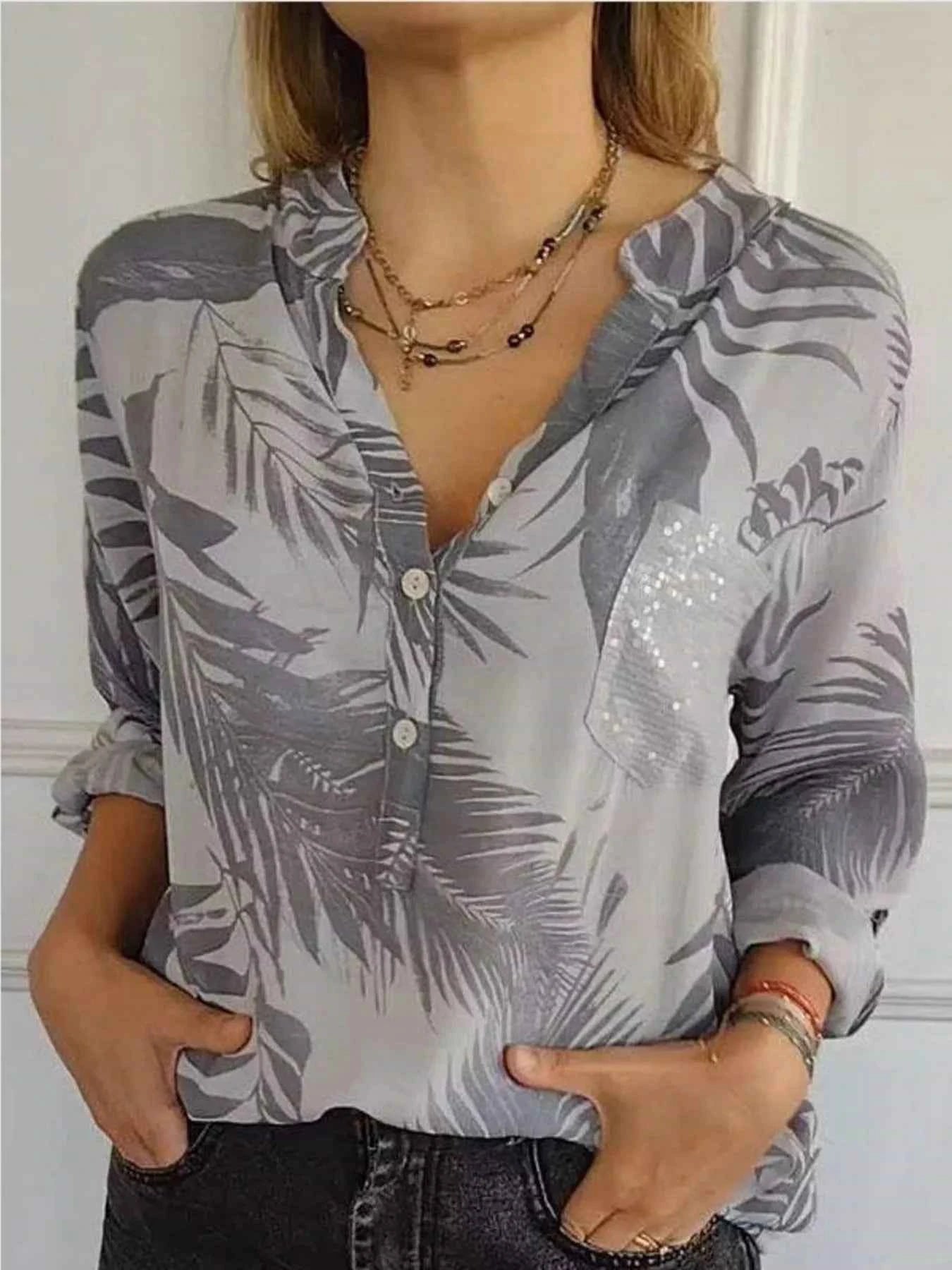 Full Size Printed Button Detail Long Sleeve Blouse Plus Size 3b69108de0f44a57b4fbfab8cb6a7d6e-Max-Origin